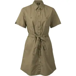 Ladies Heritage Shirt Dress Khaki Front